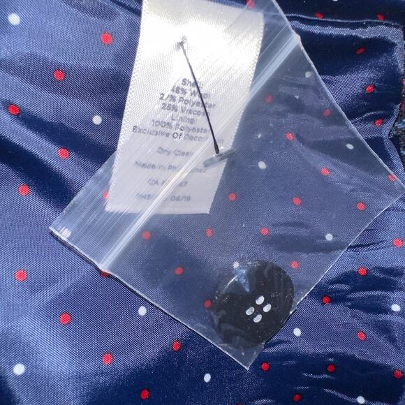 Talbots Blazer Women 16 Blue Mistletoe Plaid Shetland Wool True Classic Timeless - Picture 10 of 16